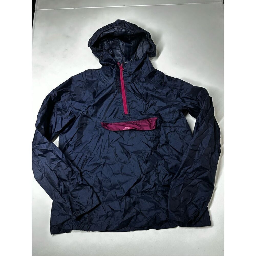 Quechua Rain Kids Jacket 1/2 Zip Blue Decathlon Lightweight Portable Size 7/9Y